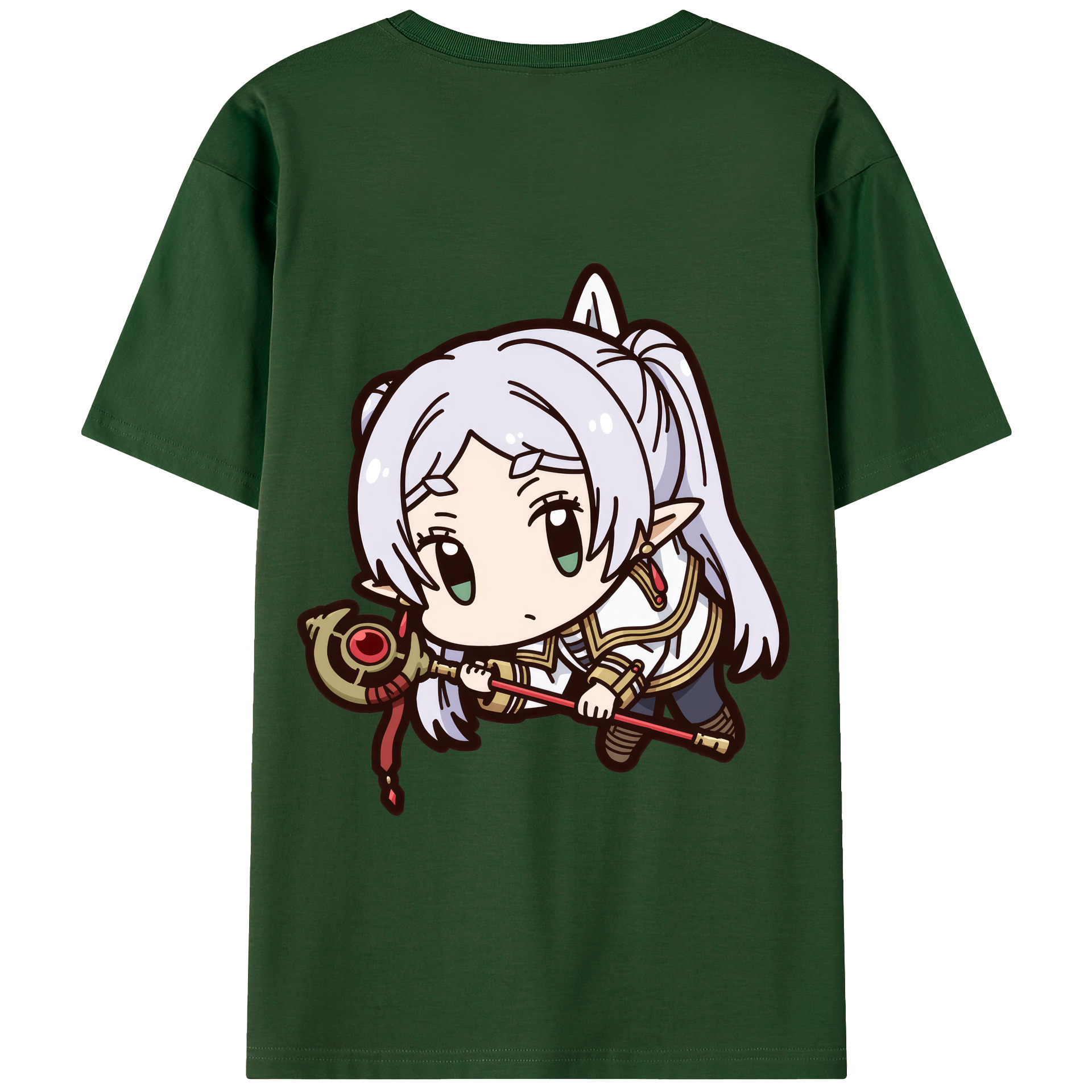 （画像用） 葬送のフリーレン Frieren 綿100％半袖Tシャツ（背面プリント）